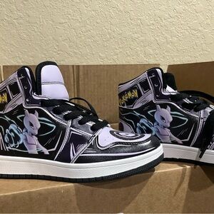 Kids High-Top Pokemon Sneakers - Black and White